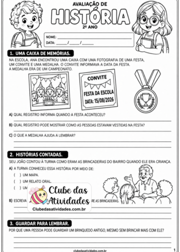 AVALIAÇÃO DE HISTÓRIA DO 3 BIMESTRE – 2º ANO