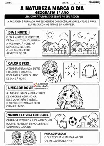 Atividades de geografia 1º ano – Conexões e escalas