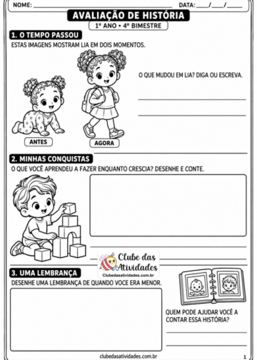 Avaliação de História – 1º Ano | 4º Bimestre AUTO-DRAFT